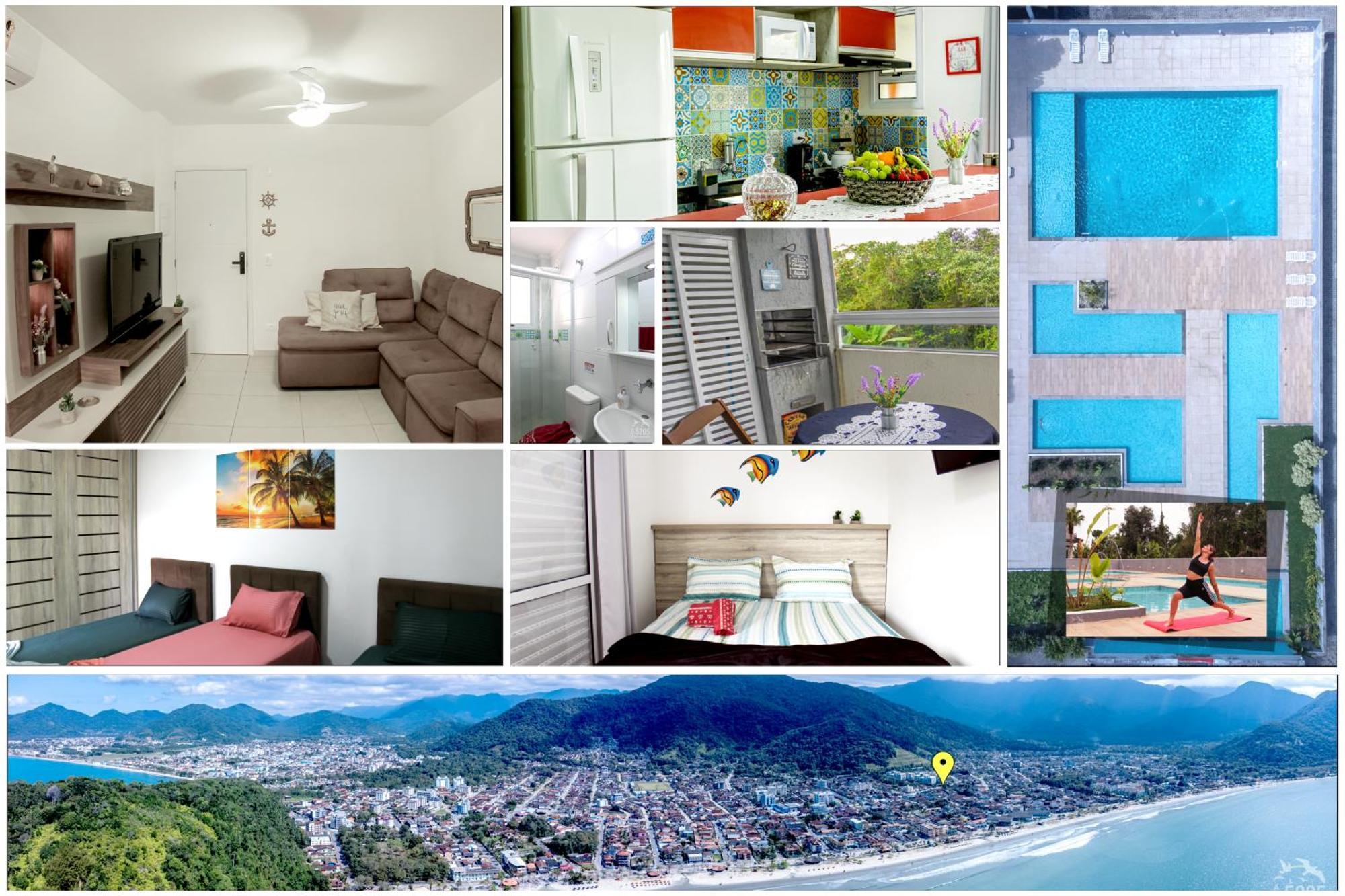 Aptº 2 Quartos Com Varanda, 400 M Da Praia, Em Com Piscinas, Sala, Smart Tv, Sofa Cama, Com 2 Banheiros, Cozinha Planejada Completa, Wi-fi 200 Mbps, Ares-condicionados, Churrasqueira, Maquina De Lavar E Tanque, Estacionamento, Portaria Ubatuba
